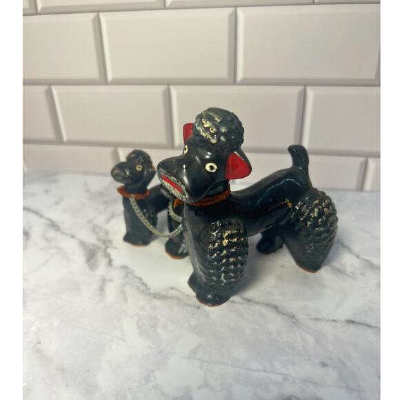 Vintage Poodle on Chain with two Pups - Japan - Picture 2 of 5